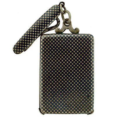 Victorian Silver & Niello Slide Mirror Locket w/ Button Hook - Image 3