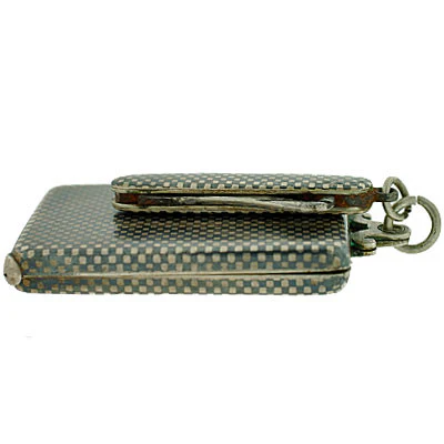 Victorian Silver & Niello Slide Mirror Locket w/ Button Hook - Image 4