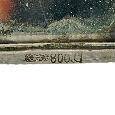 Victorian Silver & Niello Slide Mirror Locket w/ Button Hook - Image 9