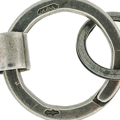 Victorian Sterling Silver Fob w/ Double Heart Motif - Image 10