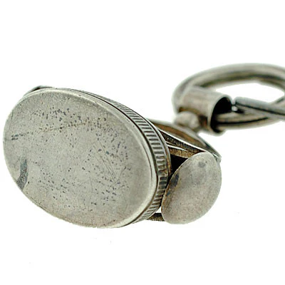 Victorian Sterling Silver Fob w/ Double Heart Motif - Image 8