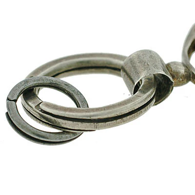 Victorian Sterling Silver Fob w/ Double Heart Motif - Image 9