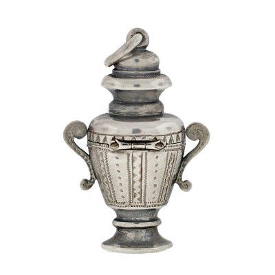 Victorian Sterling Silver Memory Urn Pendant - Image 3