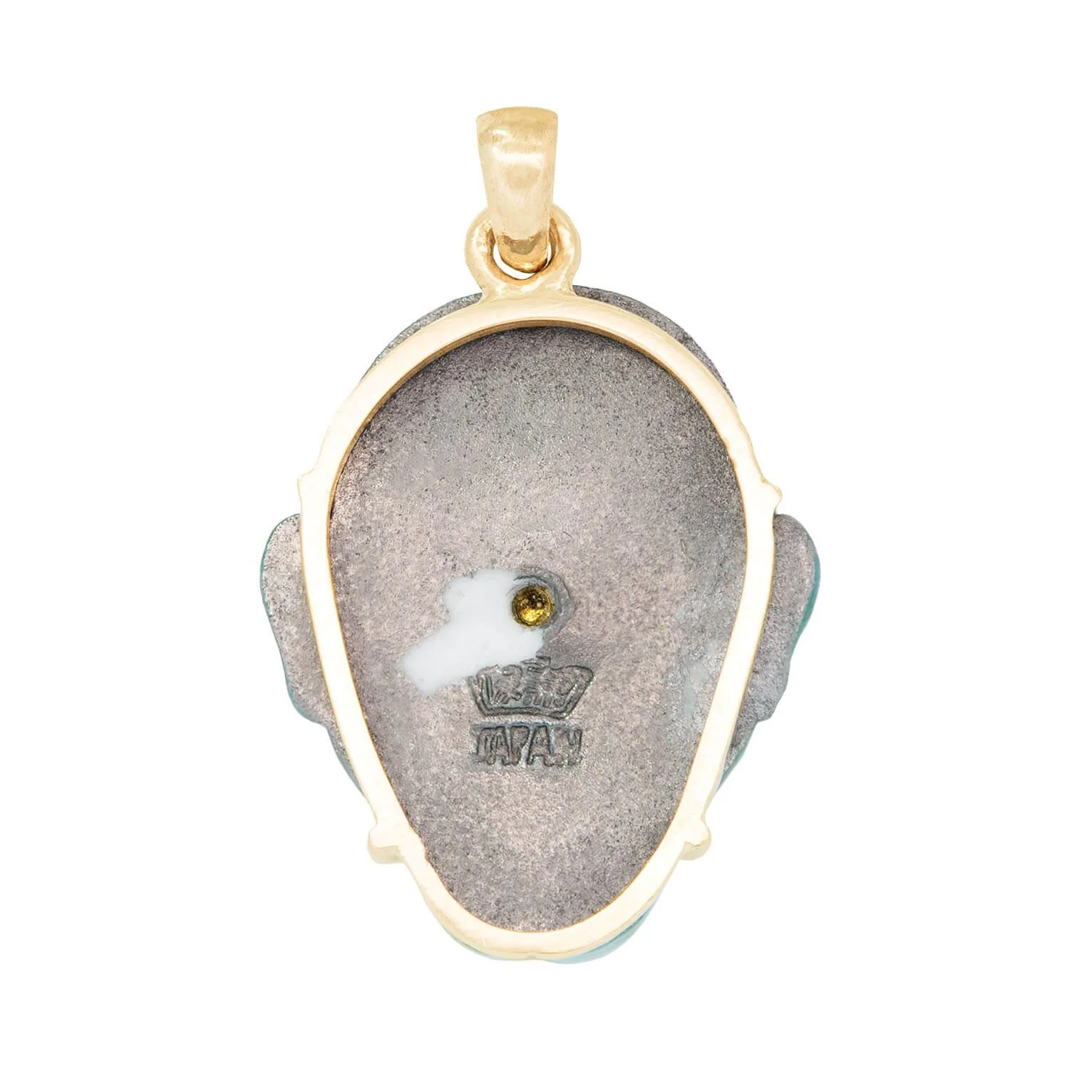 Vintage 14k Porcelain Kabuki Devil Pendant - Image 3