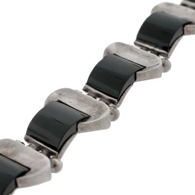 Vintage Antonio Pineda Sterling & Onyx Bracelet - Image 4