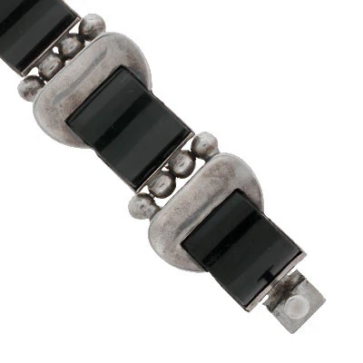 Vintage Antonio Pineda Sterling & Onyx Bracelet - Image 6