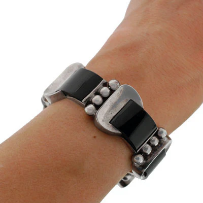 Vintage Antonio Pineda Sterling & Onyx Bracelet - Image 9