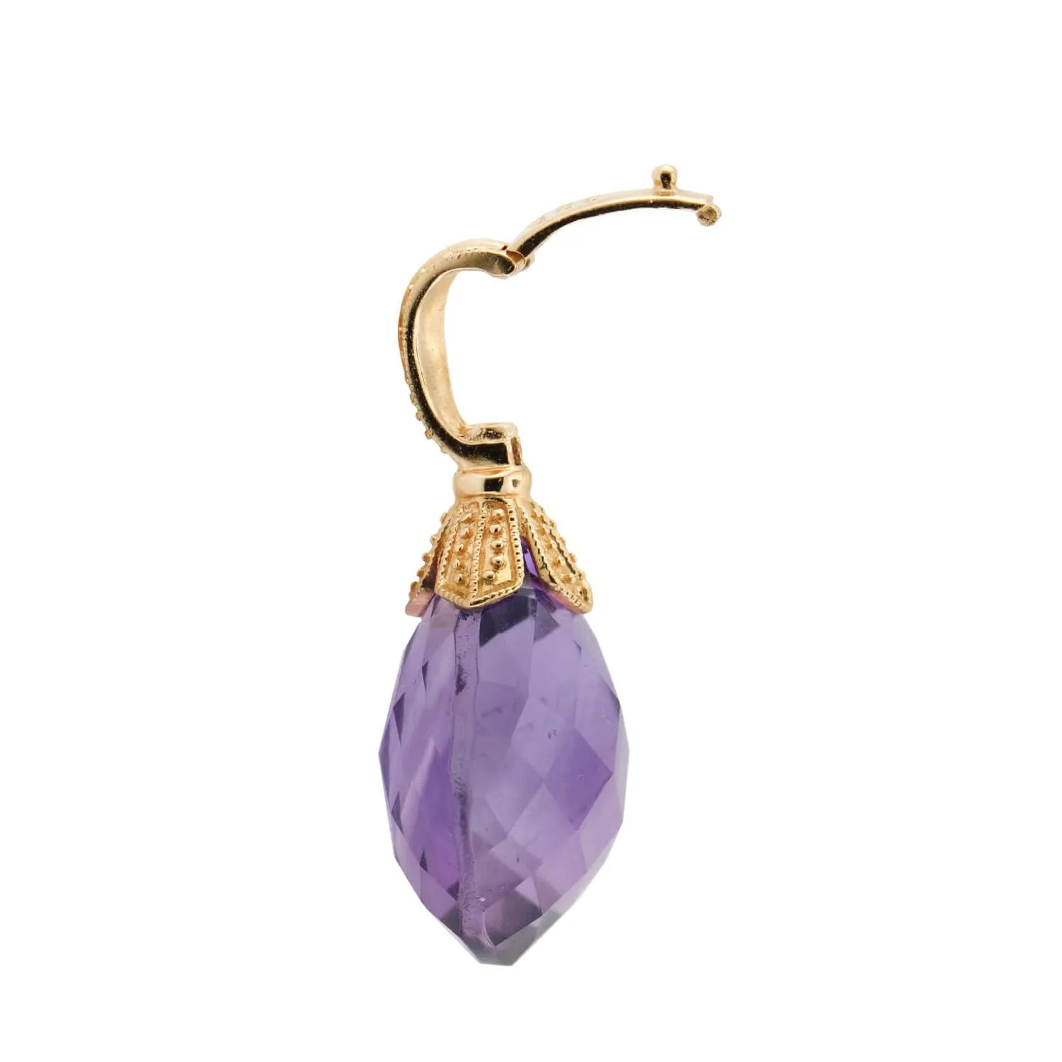 Vintage Indian 14k Amethyst Drop Pendant/Charm - Image 4