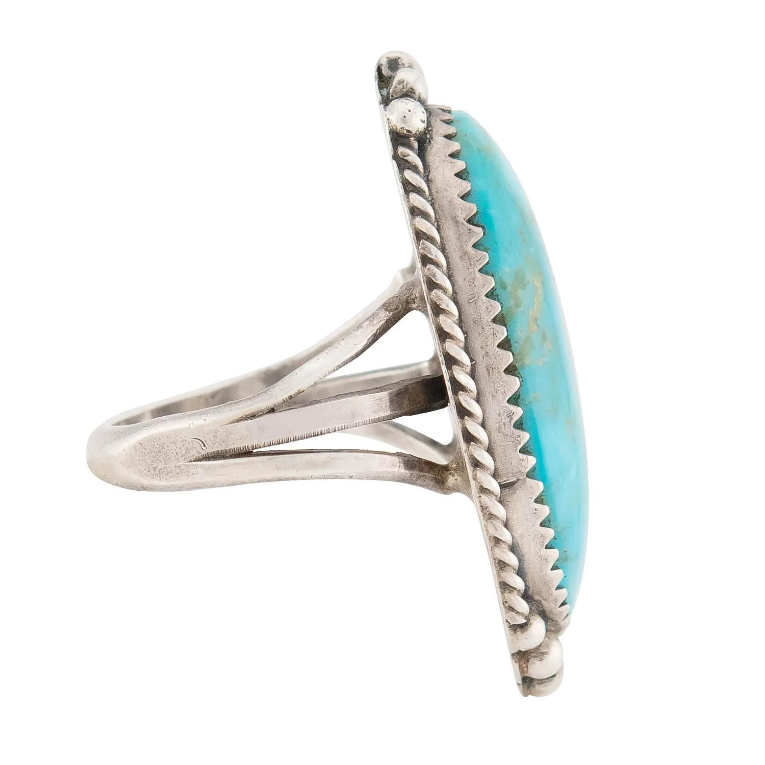 Vintage Sterling Silver Turquoise Ring - Image 3